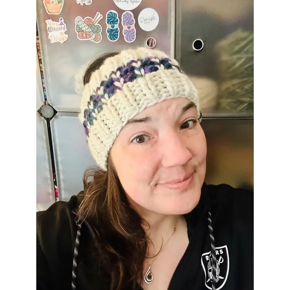 Hand Knit Into Your Heart Merino Wool Headband - Winter Ear Warmer